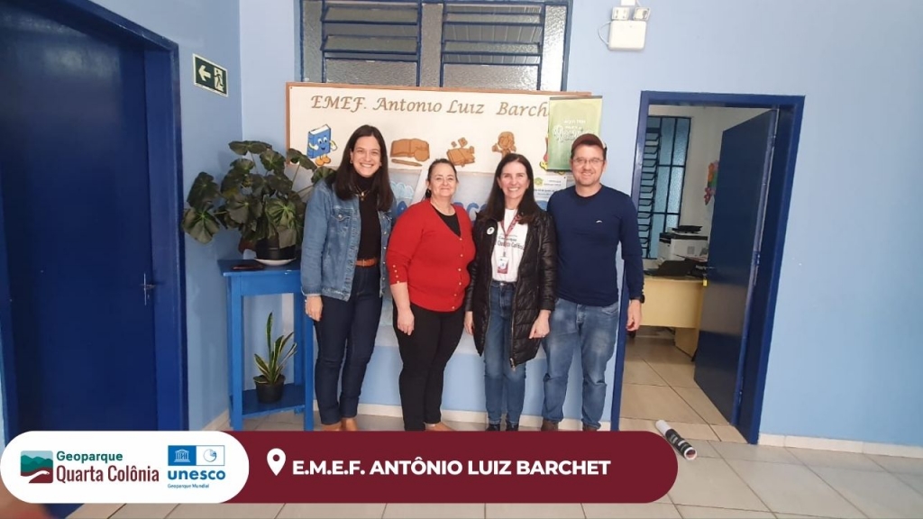 Equipe do Geoparque realiza visitas nas escolas do território convidando para a V Jornada de  Formação de Professores