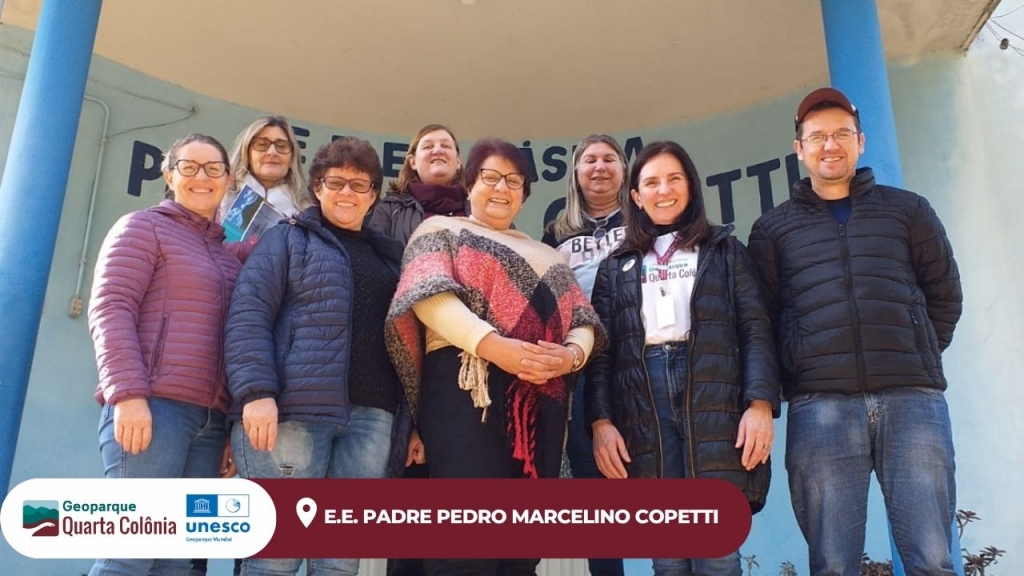 Equipe do Geoparque realiza visitas nas escolas do território convidando para a V Jornada de  Formação de Professores