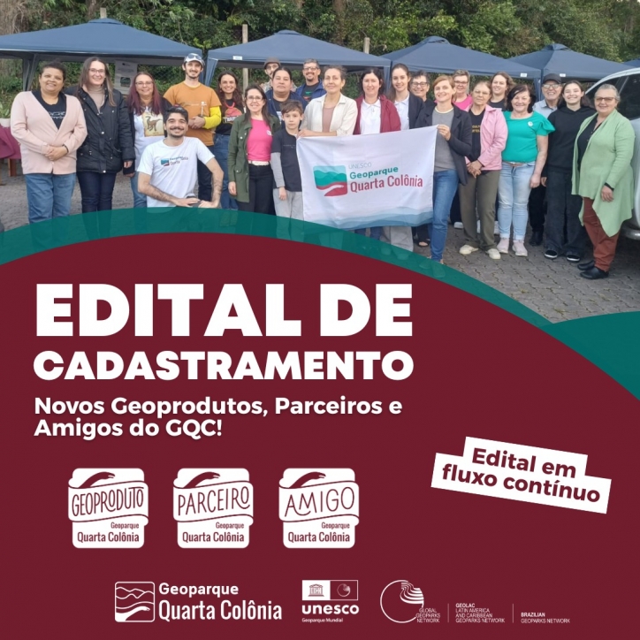 Edital 01/2026 para Cadastramento de novos Parceiros, Geoprodutos e Amigos do Geoparque